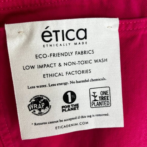 Etica Womens Rhea Mid Rise Straight Leg Denim Size 30 in Raspberry Pink - Picture 4 of 9